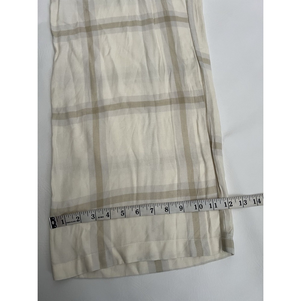 WeWoreWhat Ivory Plaid Pull On Wide Leg Pants Size Small Sheer Resortwear Beach - Picture 10 of 11